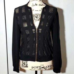 Akira Chicago| Black Semi Sheer Women's Coat Jacket Moto Sz.Medium
